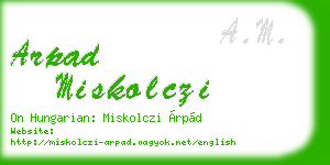 arpad miskolczi business card